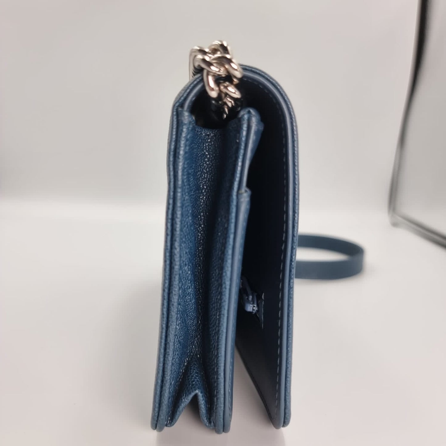 Chanel Boy Wallet On Chain Blue #28