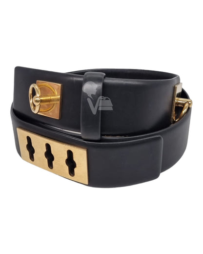 Celine Lock Belt Luggage black Leather Size M (P 94)