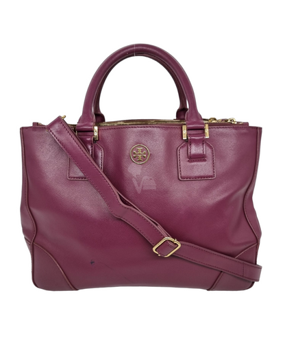 Tory Burch Robinson Double Zip Tote Pretty Violet Size 35x14x26