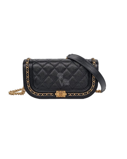 Chanel WOC Small Black Caviar GHW CHIP 2023 Size 15x5x10