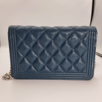 Chanel Boy Wallet On Chain Blue #28