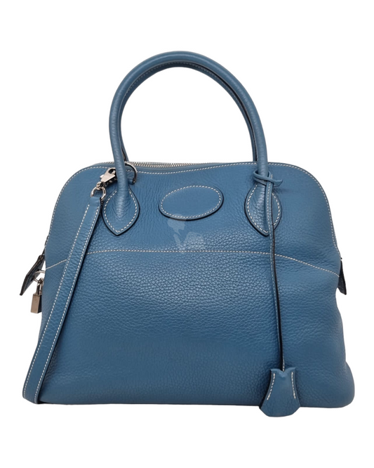 Hermes Bolide 31 Bleu Jeans Clemence #I 2005 Size 31x12x24