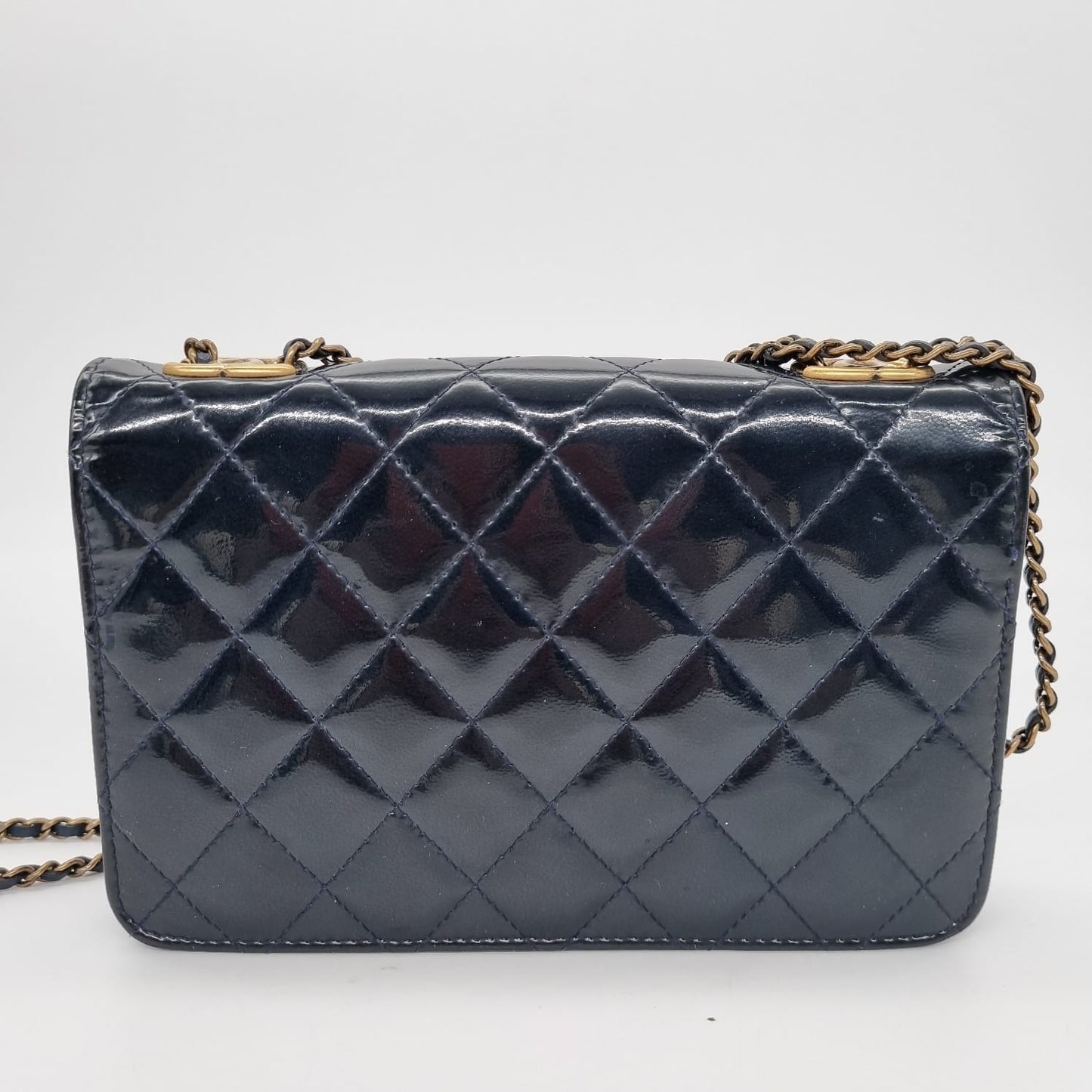 Chanel Boy WOC Eyelet Dark Navy #21 size 19x4x12