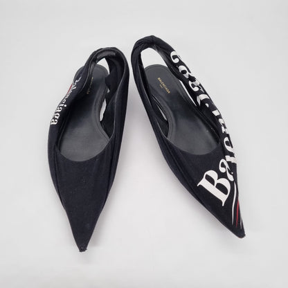 Balenciaga Knife Cloth Ballet Flats Black Size 37,5/27 (dari ujung)