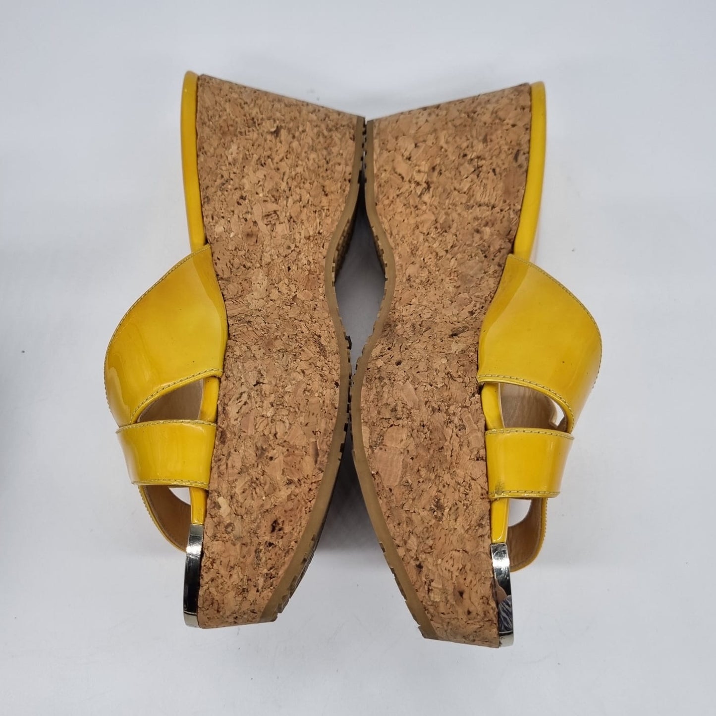 Jimmy Choo Yellow Patent Weadges size 38 / insole 24