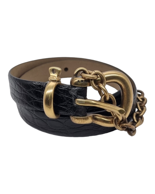 DKNY Belt Black Croco Embossed P. 77