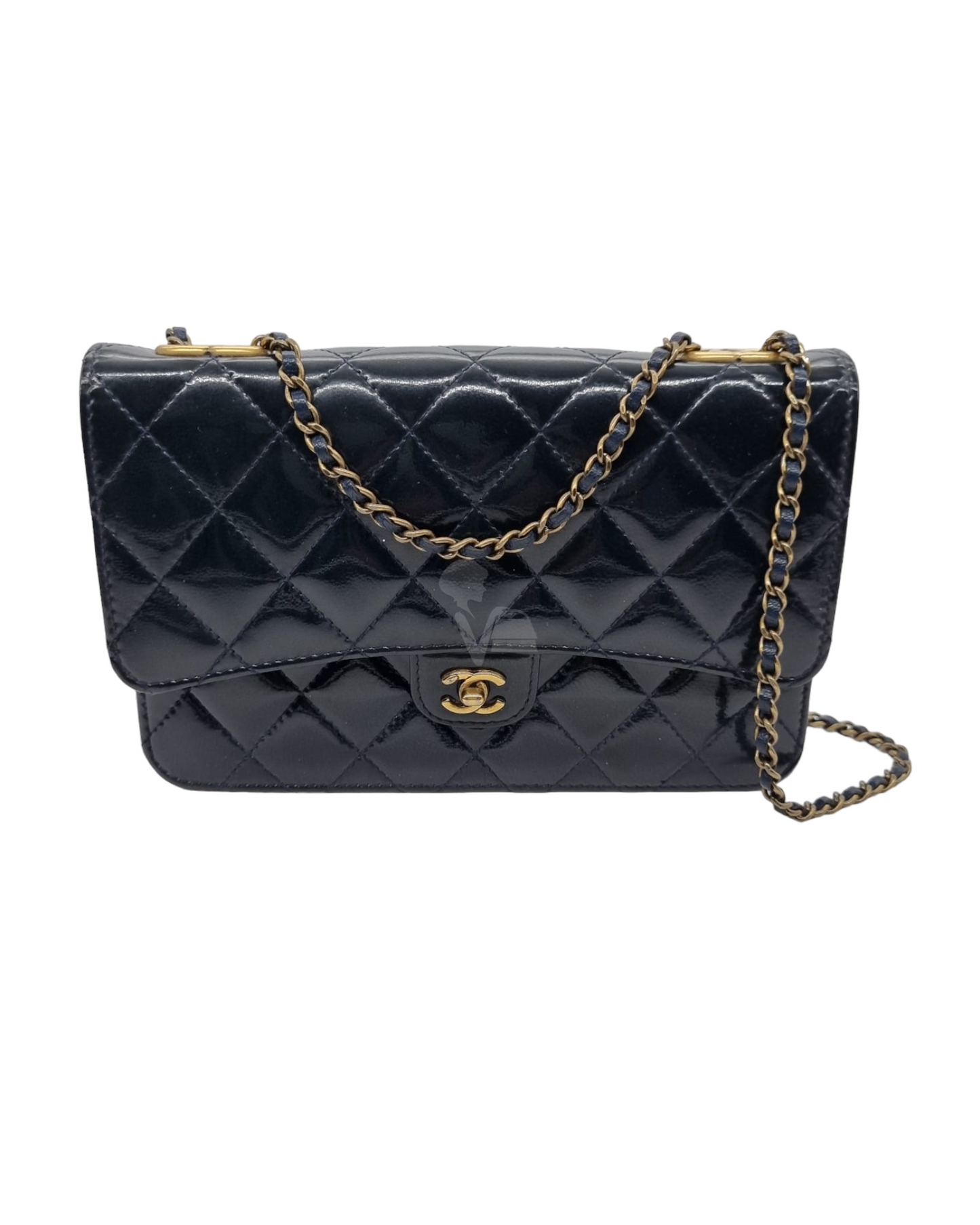 Chanel Boy WOC Eyelet Dark Navy #21 size 19x4x12