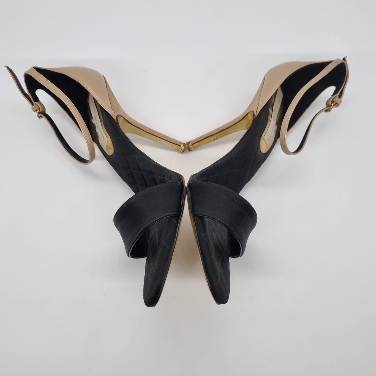 Stella McCartney Heels Ankle Strap Gold Black Size 41/27