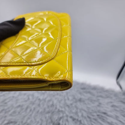 Chanel Bifold Yellow Pattent #16 Size 15x11