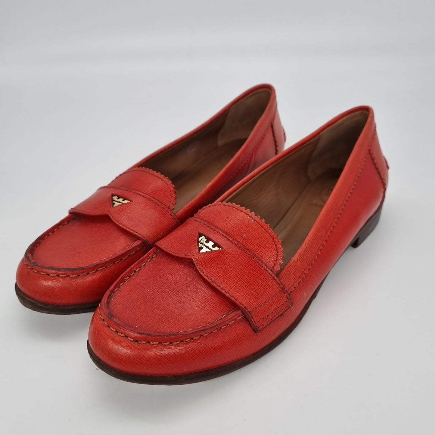 Tory Burch Penny Loafer Red Leather Size 40,5/26