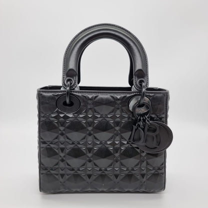 Dior Lady Dior Small Black Cannage Calfskin Diamond Motif 2022 Size 20x6x18