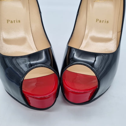 Christian Louboutin Patent Heels Black Size 38.5 Indole 24,5