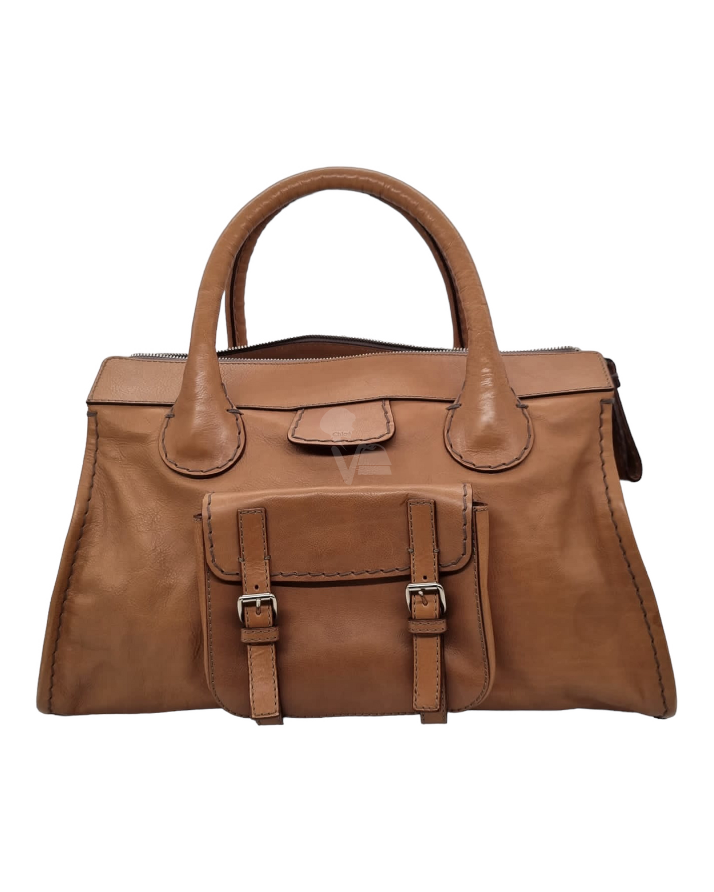 Chloe Edith Bag Large Leather Brown Size 50x15x31