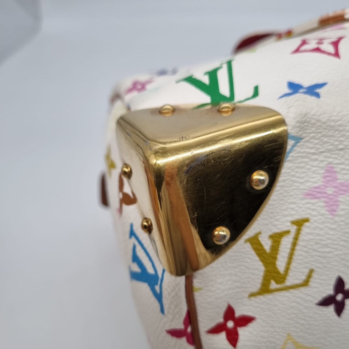 Louis Vuitton Speedy 30 White Takashi Murakami 2004 Size 30x16x25