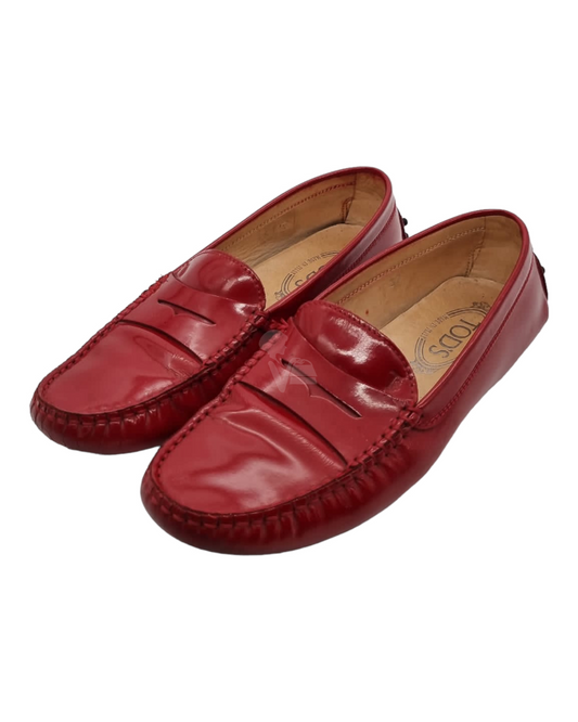 Tod's Gommino Patent Leather Loafers Red Size 37/24,5