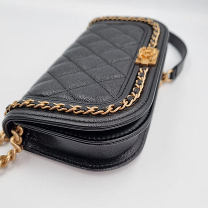 Chanel WOC Small Black Caviar GHW CHIP 2023 Size 15x5x10