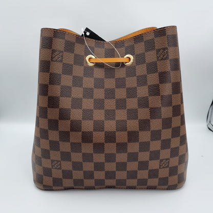 Louis Vuitton NeoNoe MM Damier Ebene Safran 2022 CHIP Size 25x17x25