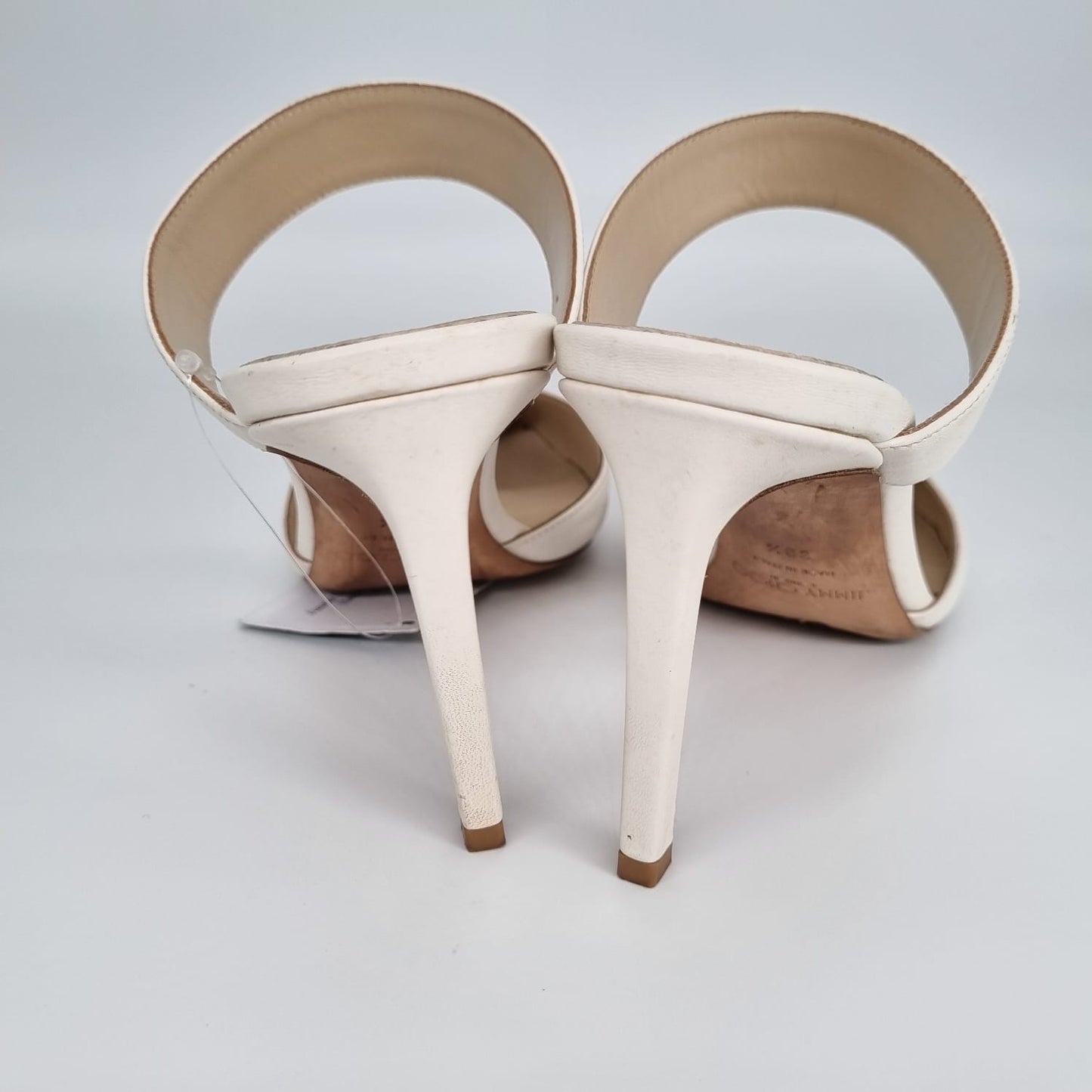 Jimmy Choo Magie Pointed Mules Heels White Size 39,5/26