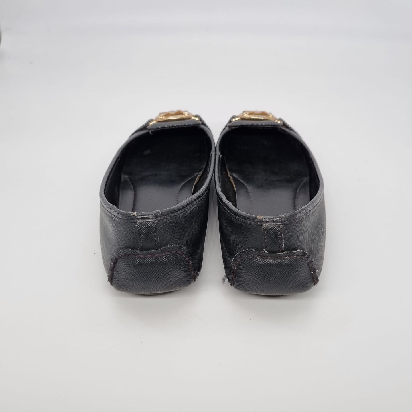 Michael Kors Lilie MOC Leather Flat Shoes Black Size 6.5M / 23.5