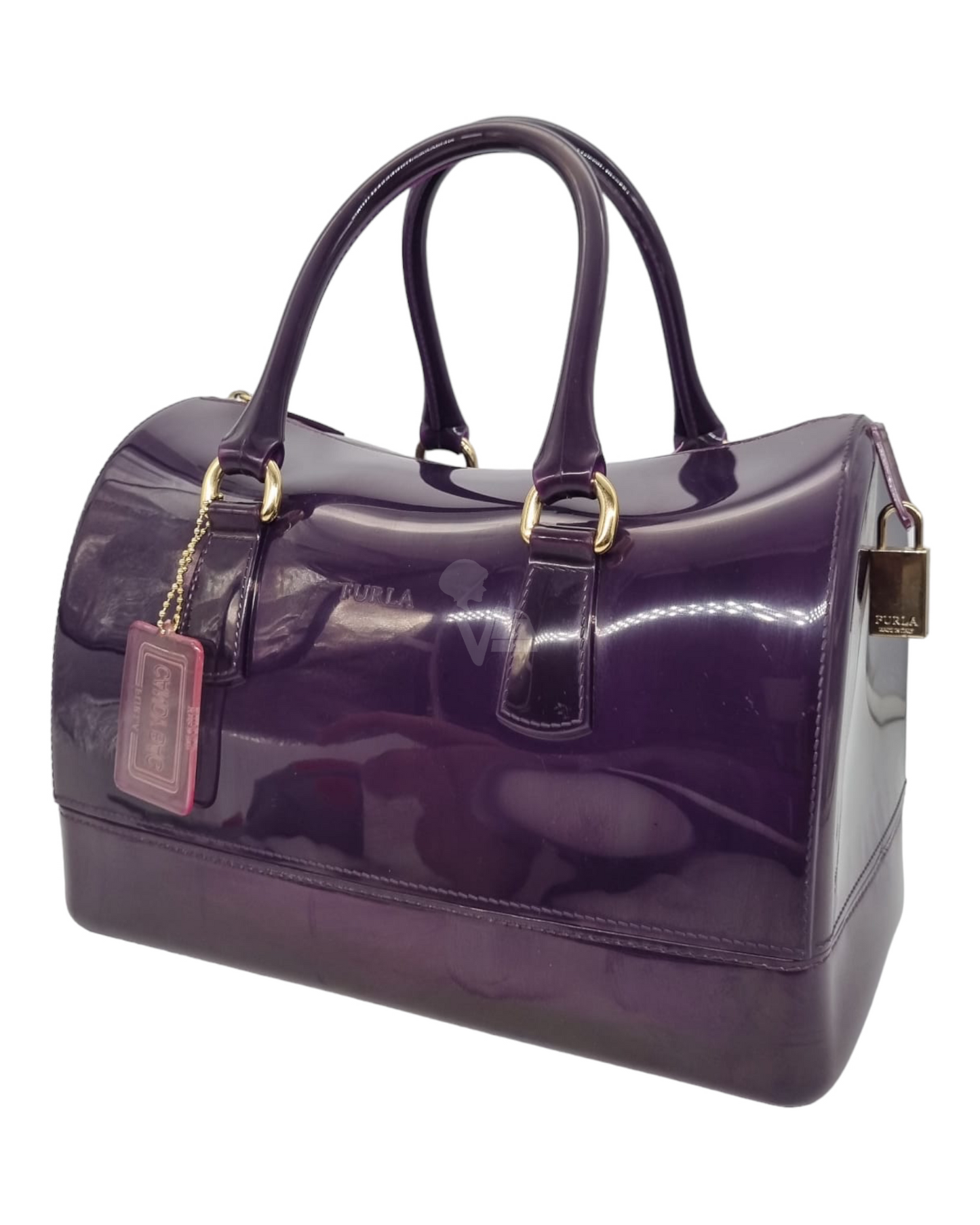 Furla Candy Boston Bag Purple Size 30x18x20