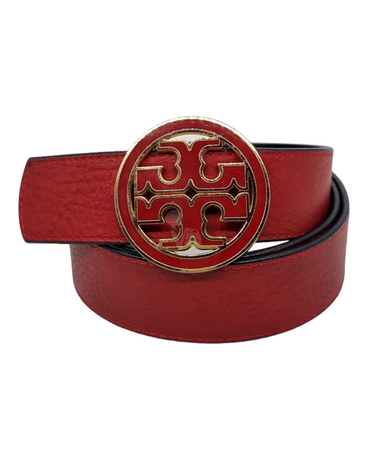 Tory Burch Reversible Logo Leather Belt Red P. 102cm