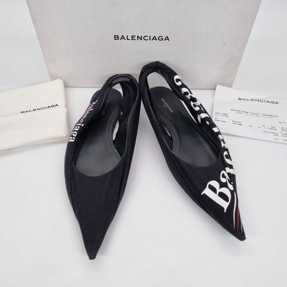 Balenciaga Knife Cloth Ballet Flats Black Size 37,5/27 (dari ujung)