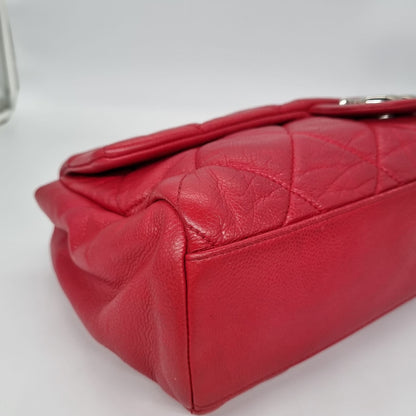 Chanel Glazed Caviar Nature Medium Flap Bag Red Size 38x8x18 #13