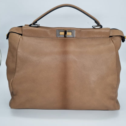 Fendi Peekaboo Runaway Hazel Brown Natural Size 40x15x30