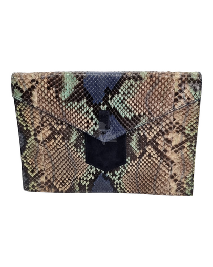 Yves Saint Laurent Clutch Snake Skin Multicolor Size 23x6x18