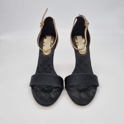 Stella McCartney Heels Ankle Strap Gold Black Size 41/27