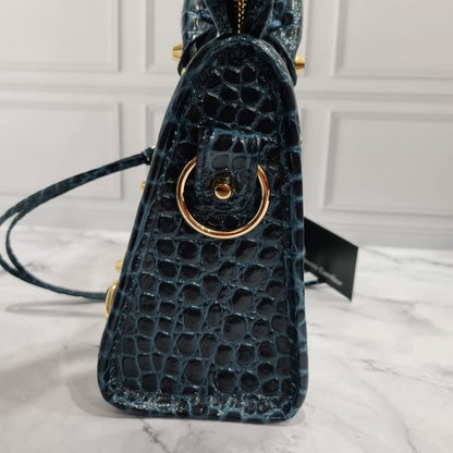 Balenciaga Mini City Croco Embossed Green #R 2022 NBU