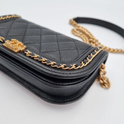 Chanel WOC Small Black Caviar GHW CHIP 2023 Size 15x5x10