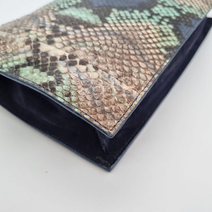 Yves Saint Laurent Clutch Snake Skin Multicolor Size 23x6x18