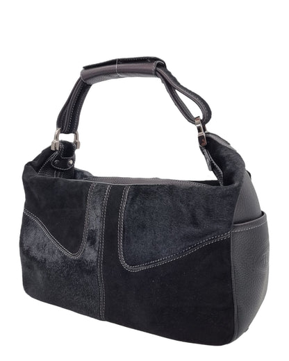 Tod's Milky Shoulder Bag Black Canvas size 33x13x19