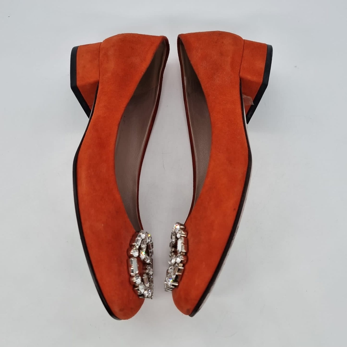 Gucci Kid Scamosciato Oxidation Suede Orange Size 35,5 insole 23