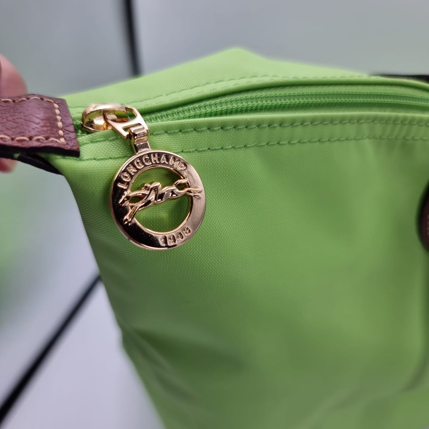 Longchamp Le Pliage Green Long Handle size 30x19x30