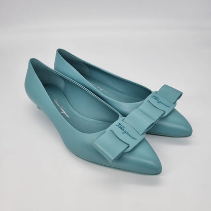 Salvatore Ferragamo Viva Ballet Flat Turquois NEW Size 8,5 (40)/26