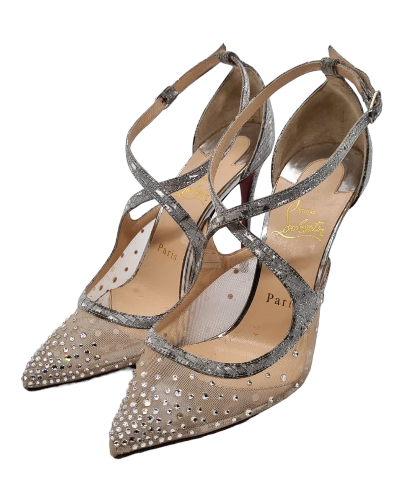 Christian Louboutin Clare Sling 80 Calf Jurassic Bianco Size 35 5 25 Bagloverz Caroline