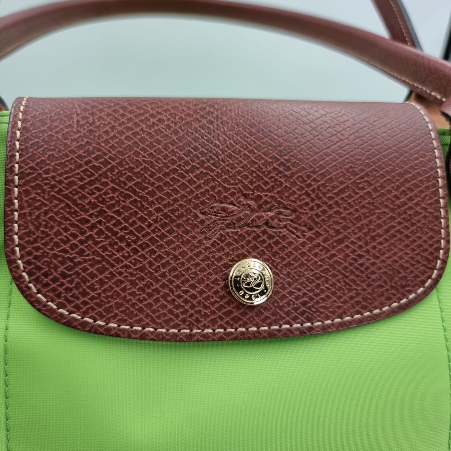 Longchamp Le Pliage Green Long Handle size 30x19x30