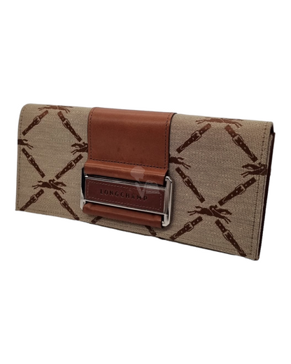 Longchamp Bifold Long Wallet Canvas 19x2x9