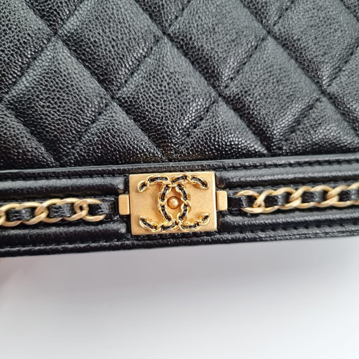 Chanel WOC Small Black Caviar GHW CHIP 2023 Size 15x5x10