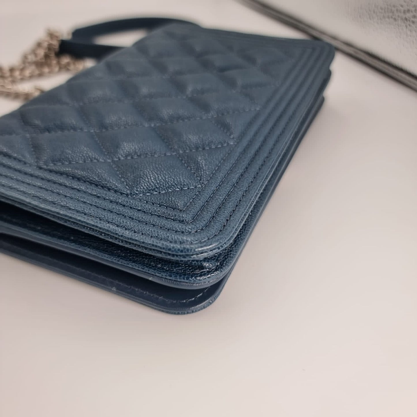 Chanel Boy Wallet On Chain Blue #28