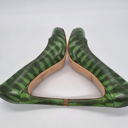 Salvatore Ferragamo Printed Green Heels size 7,5 C / Insole 24.5