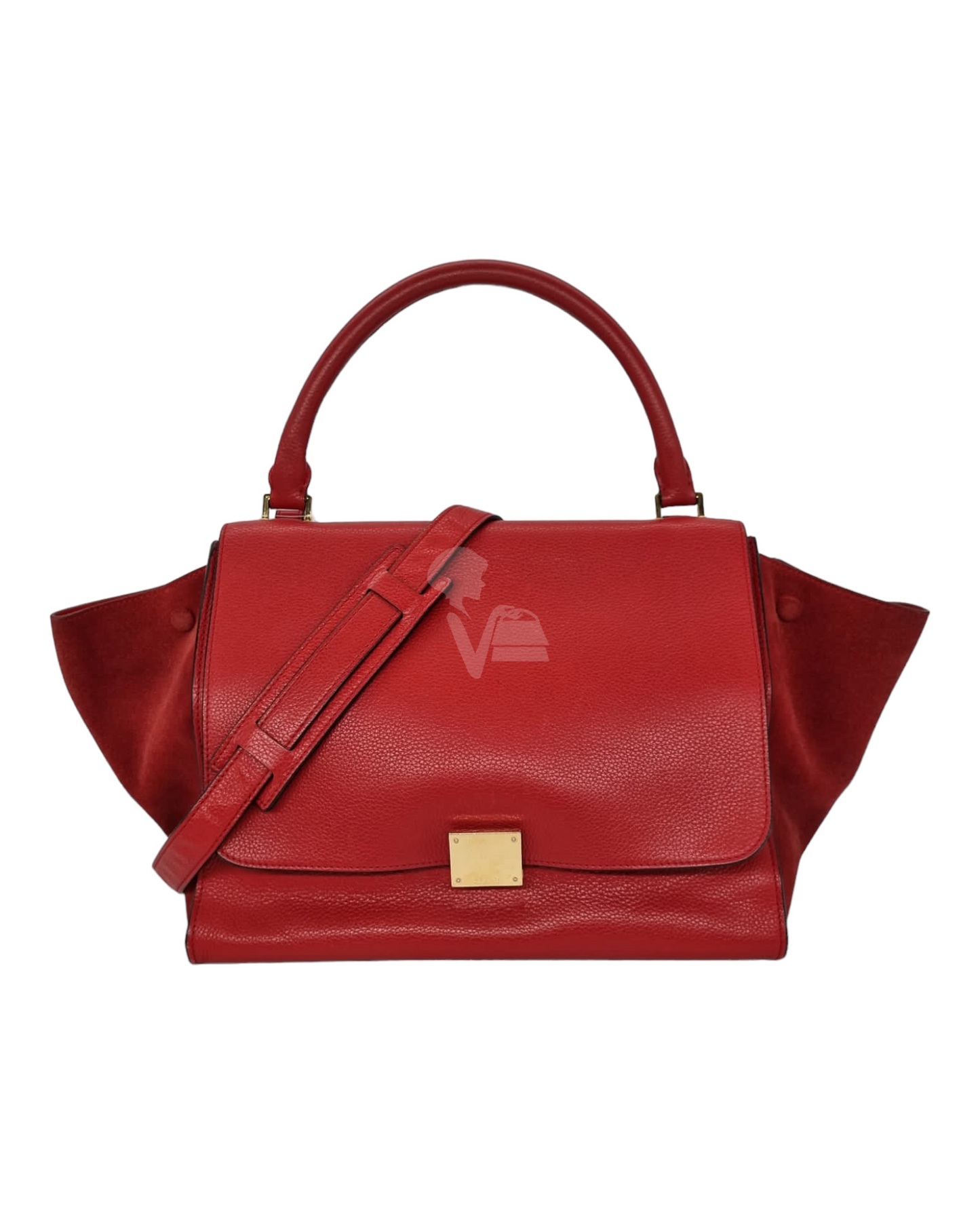 Celine Trapeze Medium Red Size 30x15x23