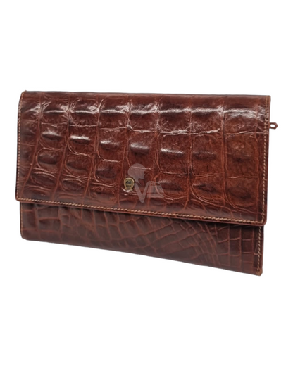 Aigner Wallet Croco Brown Size 17x11