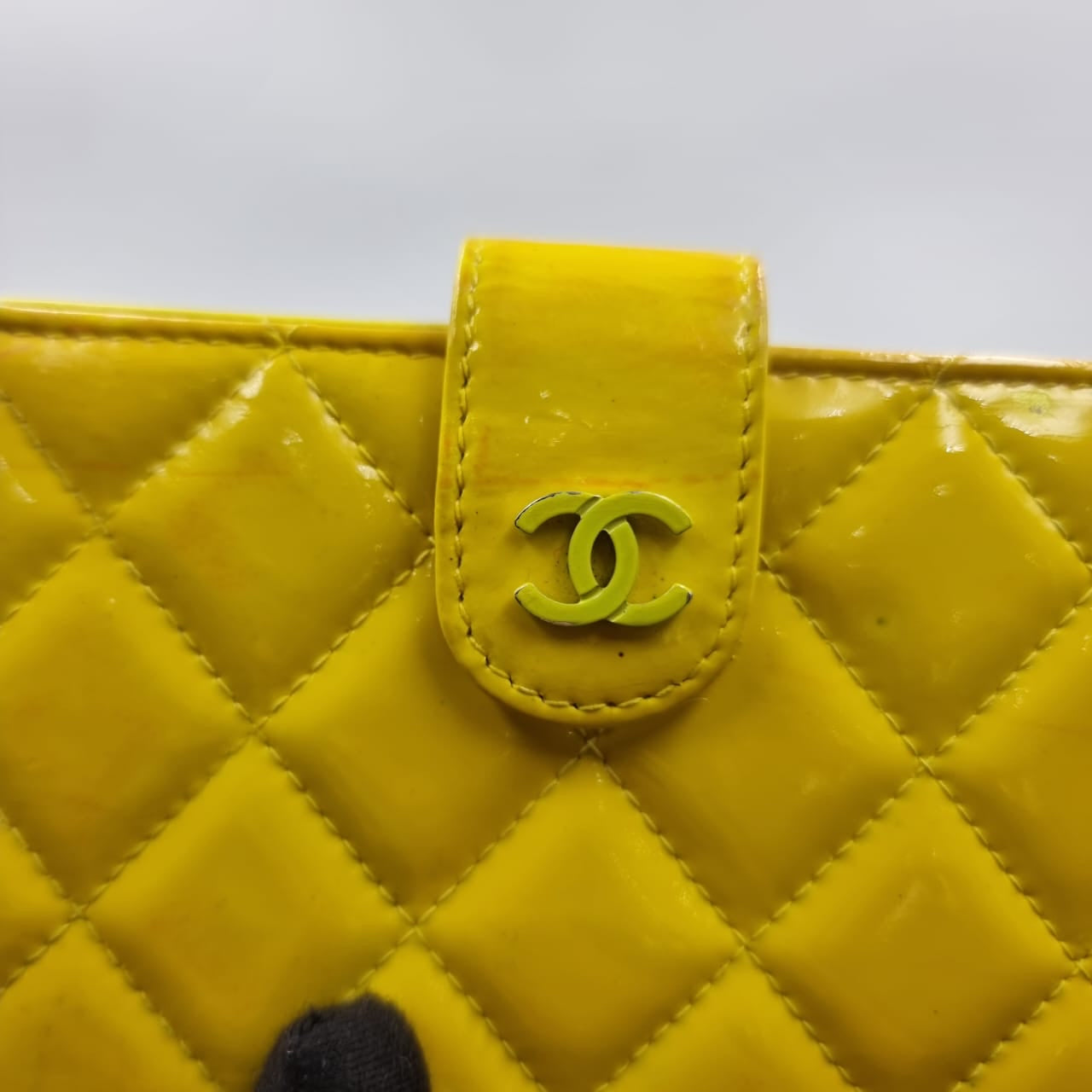 Chanel Bifold Yellow Pattent #16 Size 15x11