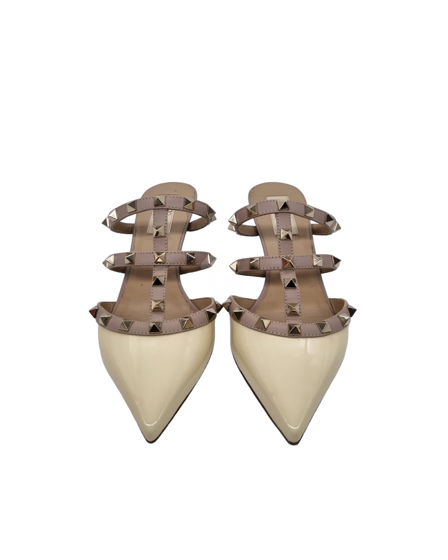 Valentino Rockstud Taco Heels White Ivory Size 36,5/24