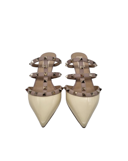 Valentino Rockstud Taco Heels White Ivory Size 36,5/24