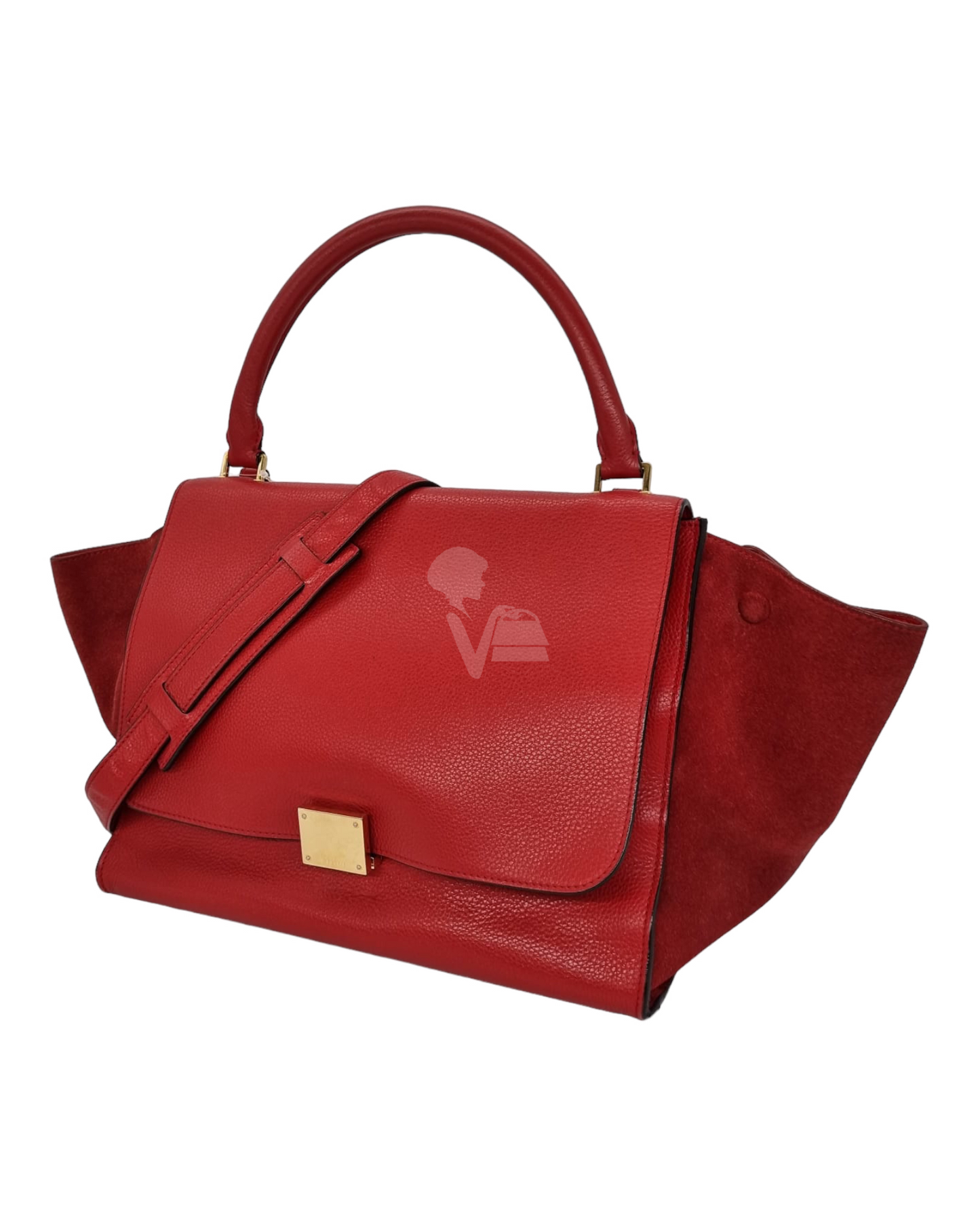 Celine Trapeze Medium Red Size 30x15x23