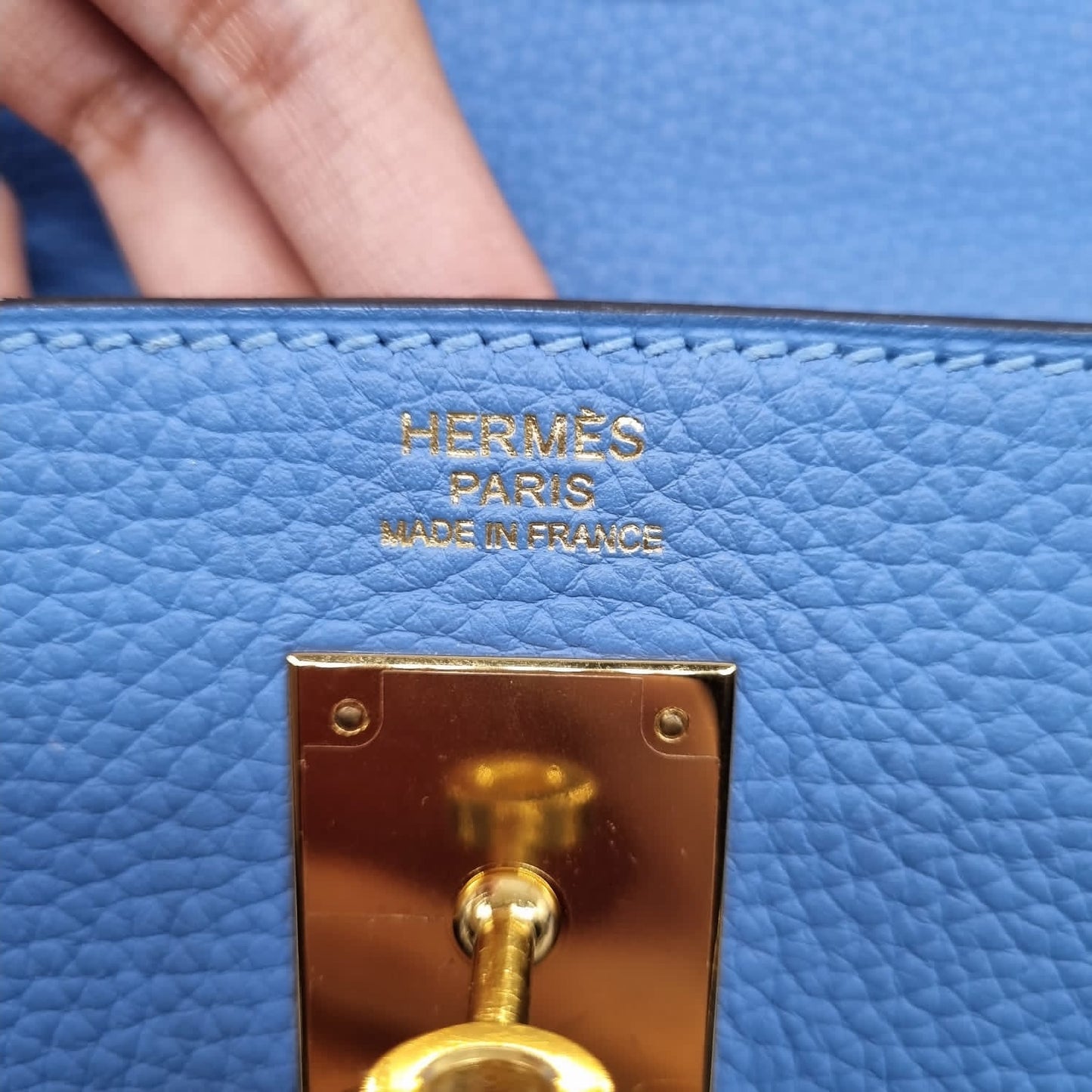 Hermes Kelly 32 Blue Paradise Togo GHW #R Size 32x10x24